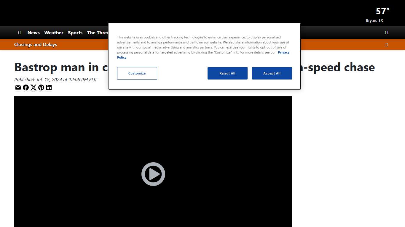 Bastrop man in custody after leading police on high-speed chase